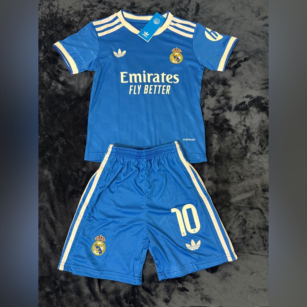 Real Madrid 25-26 Third kids jersey set #Mbappe #10 #size (20-28) #NWT